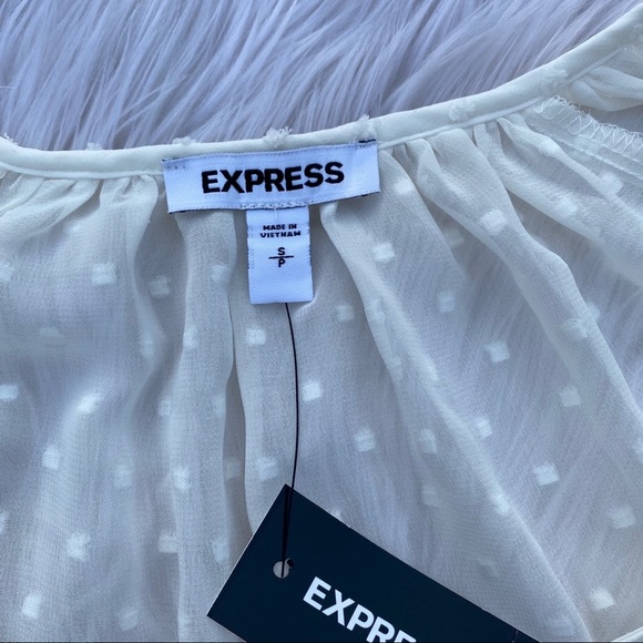 Express White Ruffle Top - Picture 2 of 4